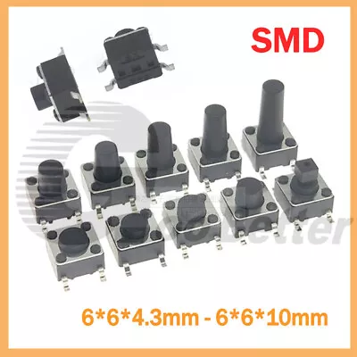 SMD Tactile Switch Momentary Push Button Mini Small Miniature Micro PCB Mounted • $2.05