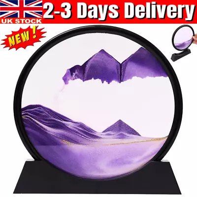 3D Moving Sand Art Picture Glass Deep Sea/Mountain Sandscape Motion Display Gift • £14.89