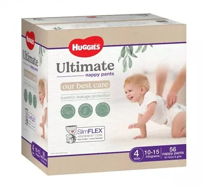 Presale Huggies Ultimate Nappy Pants Size 4 - 56 Pack 10-15Kg • $73.66