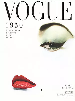 £4.29 • Buy VOGUE 1950 Poster Fashion Style Classy Girl Face BIG Poster PRINT A4 A3 A2 A1 A0