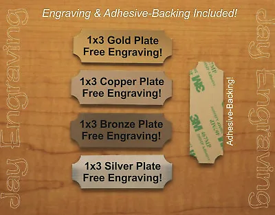 1x3 Custom Engraved Brushed Finish Tag Sign Plate | Urn Shadow Box Trophy Plaque • $5.50