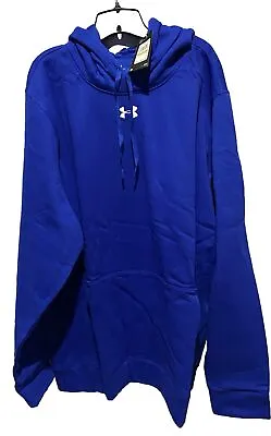 Under Armour Mens Royal Blue Hustle Fleece Hoodie Sweatshirt Size 4XL NWT • $40