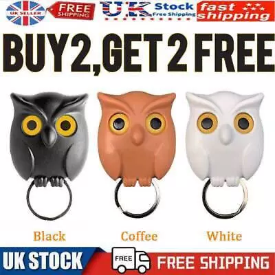 Night Owl Magnetic Wall Key Holder Keychain Hooks Hanging Key Will Open Eyes UK • £3.99