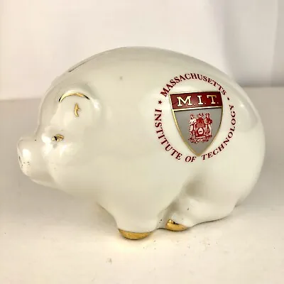 Vintage MIT Massachusetts Institute Of Technology Piggy Bank Red Logo Seal • $49.99