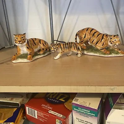 Sets Of 3 Glazed Ceramic Tigers • £22.99