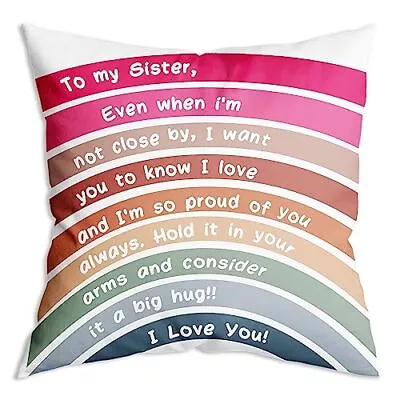 Sister I Love You Soft Throw Pillow Cover Cushion Cover Decor For Sofa Couch ... • $14