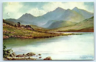 Postcard Snowdon Capel Curig Lakes - Edward H Thompson Artist Watercolour • £2.99