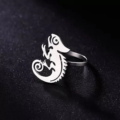 Lizard Ring Stainless Steel Women Men Finger Rings Punk Chameleon Animal Jewelry • $5.99
