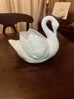 Vintage White Ceramic Swan Planter • $5