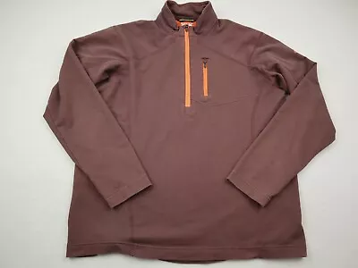 Mountain Hardwear Sweater Men Large Burgundy Solid 1/4 Zip Pullover Collar L • $19.99