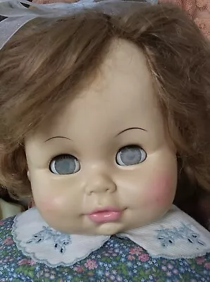 VINTAGE 1974 Horsman Life Sized 23” BABY DOLL With Sleep Eyes; Cloth Body • $23.50