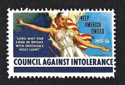 1955 Council Against Intolerance With McClelland Barclay Art On Stamp • $1.49