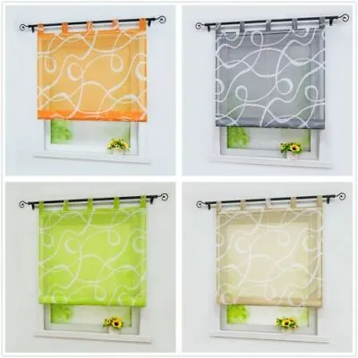 Voile Panel Curtains Transparent Short Blinds Kitchen Small Window Net Curtains • £15.64