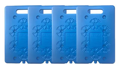 4 Large Freezer Ice Pack Reusable Plastic Ice Brick Block For Cooler Bag 600ml • £19.99