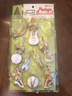 Vintage Christmas Package Tie-Ons Musical Instruments W.T. Grants 1 Missing • $9.99