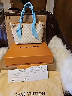 Louis Vuitton Neverfull PM Damier Azur Handbags Authentic. • $1650