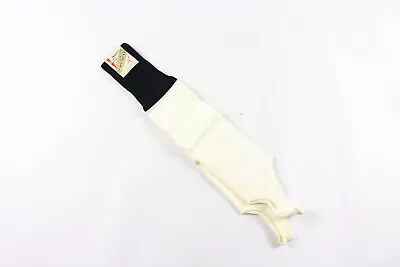 NOS Vintage 80s Nylon Stirrup Sport Athletic Tube Soccer Socks White Black USA • $30.75