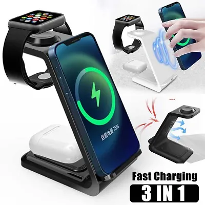 Fast Wireless Charger Dock Station Stand For IWatch Airpods IPhone 15 14 13 Pro • $29.89