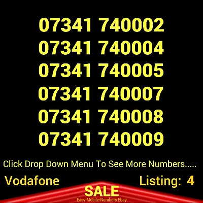 GOLD EASY MOBILE NUMBER PLATINUM UK VODAFONE PAY AS YOU GO SIM CARD Listing: 4 • £13.95