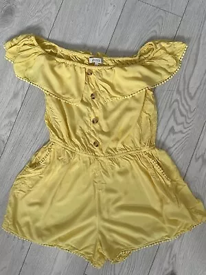 £3.65 • Buy Oasis Yellow Bandeau Summer Casual  Playsuit Sz Small 8-10