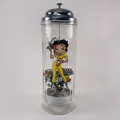 Vintage 1995 Betty Boop Glass Diner Straw Holder Dispenser • $37.90