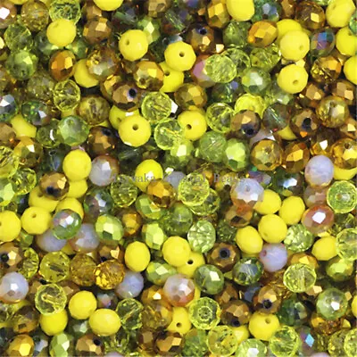 $1.19 • Buy Yellow Multicolor 2mm 4mm 6mm 8mm Rondelle Austria Faceted Crystal Glass Beads