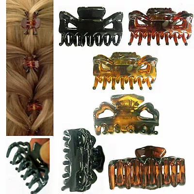 £3.99 • Buy 3 Hair Claw Clip Clamp Butterfly Bulldog Plastic Jaw Women Clutches Brown Black