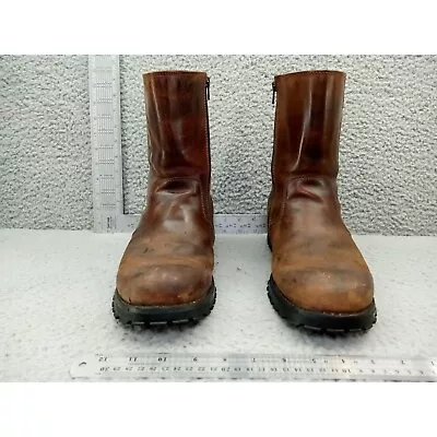 Men's Skecher's Motorcycle Boots Sz 10 SN60651 Tan Leather Phoenix 0526 • $21.99