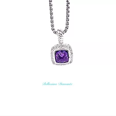 David Yurman Petite Albion Pendant Necklace With Amethyst And Diamonds 17  • $329.99