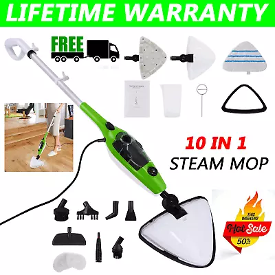 Steam Mop Cleaner 10-in-1 Detachable Handheld Unit Ideal For Floor Carpet Window • £38.32