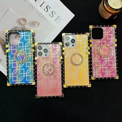 $15.99 • Buy Luxury Glitter Rhombus Square Case W/ Ring For Samsung S22 S21 S20 S10 S9 S8