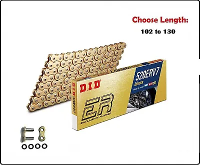 D.I.D DID 520 ERV7 Xring Sealed Motorcycle Drive Chain Gold W/ Rivet Master Link • $181