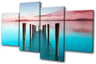 Sunset Seascape Lake District  MULTI CANVAS WALL ART Picture Print VA • £39.99