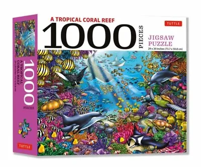  Tropical Coral Reef Marine Life - 1000 Piece Jigsaw Puzzle 9780804854719 NEW Bo • £14.69