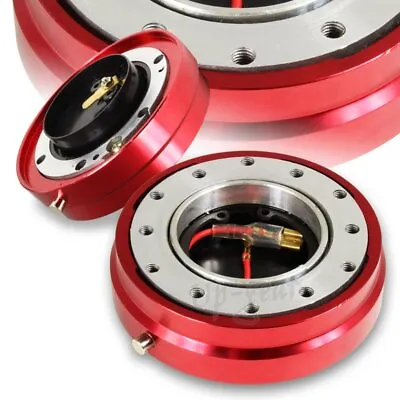 Universal Red 6 Hole Steering Wheel 1  Thin Quick Release Short Adapter Kit • $18.50