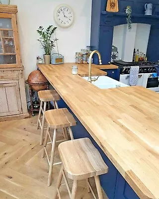 Solid Prime Oak Worktop Length: 1M To 4M Thick: 27mm/40mm Free Cut To Size • £629