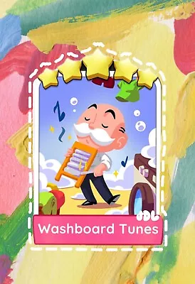 MonopolyGO 5 Star 🌟🌟🌟🌟 ⭐️🌟Sticker Washboard Tunes /Set 15 Everyday Tunes • $4.81