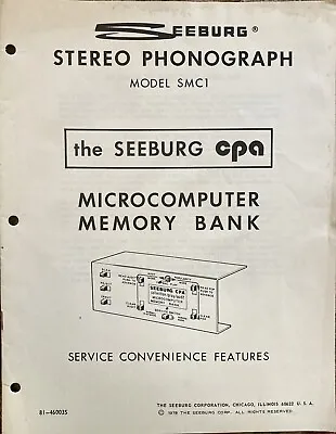 Seeburg SMC1 Microcomputer Memory Bank Manual • $10