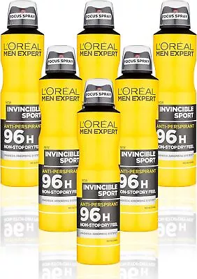 L'Oreal Men Expert Invincible Sport 96H Anti-Perspirant Deodorant For Men 25... • £24.58