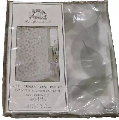 Vtg EVA Shower Curtain Opaque Leaf Print 70 X 72 Shower Odorless PVC Free  NEW • $19.20