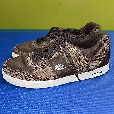 Lacoste Thrill Skin Mens Shoes Size 12 Animal Print Texture Brown Sneakers Low • $29.99