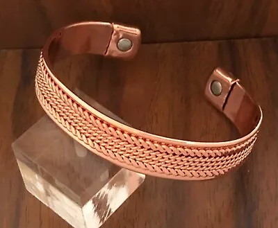 Pure Copper Magnetic Bracelet Arthritis Pain Relief Therapy Energy Cuff Bangle • $15.99