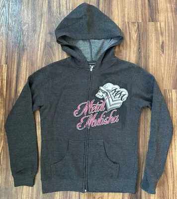 Metal Mulisha Y2K Hearts & Wings Zip Up Hoodie Gray Medium Sweatshirt Jacket • $20.76