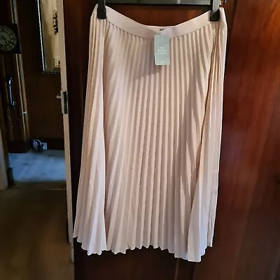 Fab H & M Cream Pleated A Line Midi Skirt Size XL 20/22/24 £29.99 • £9.50