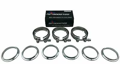 $81.40 • Buy 4  V Band V-Band Stainless 3 Clamps & 6 Flanges For Exhaust Downpipe Intercooler