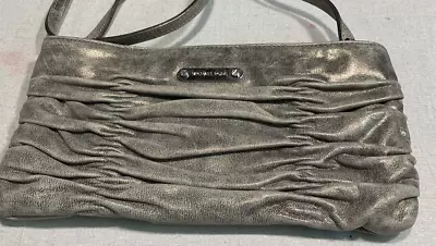 Michael Kors Webster Metallic Ruched Leather Clutch/shoulder Bag • $30