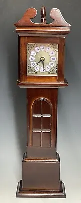 Vintage Miniature Grandfather Clock Quartz Taiwan Japanese Movement Wooden Case • $40