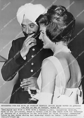 Crp-42263 1962 Politics Jackie Kennedy In India W Maharaja Of Patiala At PM Nehr • $9.99