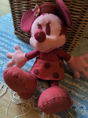 Minnie Mouse Plush 14  Flower Hat Pink Face Disneyland Paris • £5