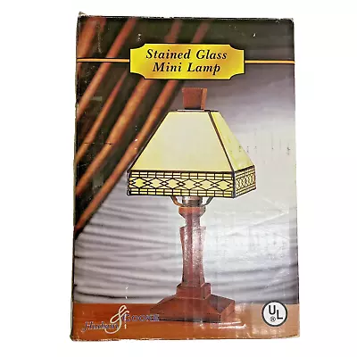 Mission-Style Stained Glass Mini Lamp 11  Electric Vtg Hudson Cooke New Open Box • $35